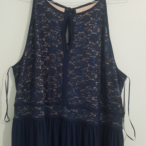 Night Way Collections | Dresses | Lace Keyhole Tie Back Plus Size Halter  Dress | Poshmark